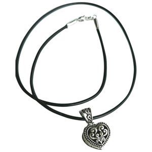 RENAISSANCE revival heart locket necklace in Sterling Silver